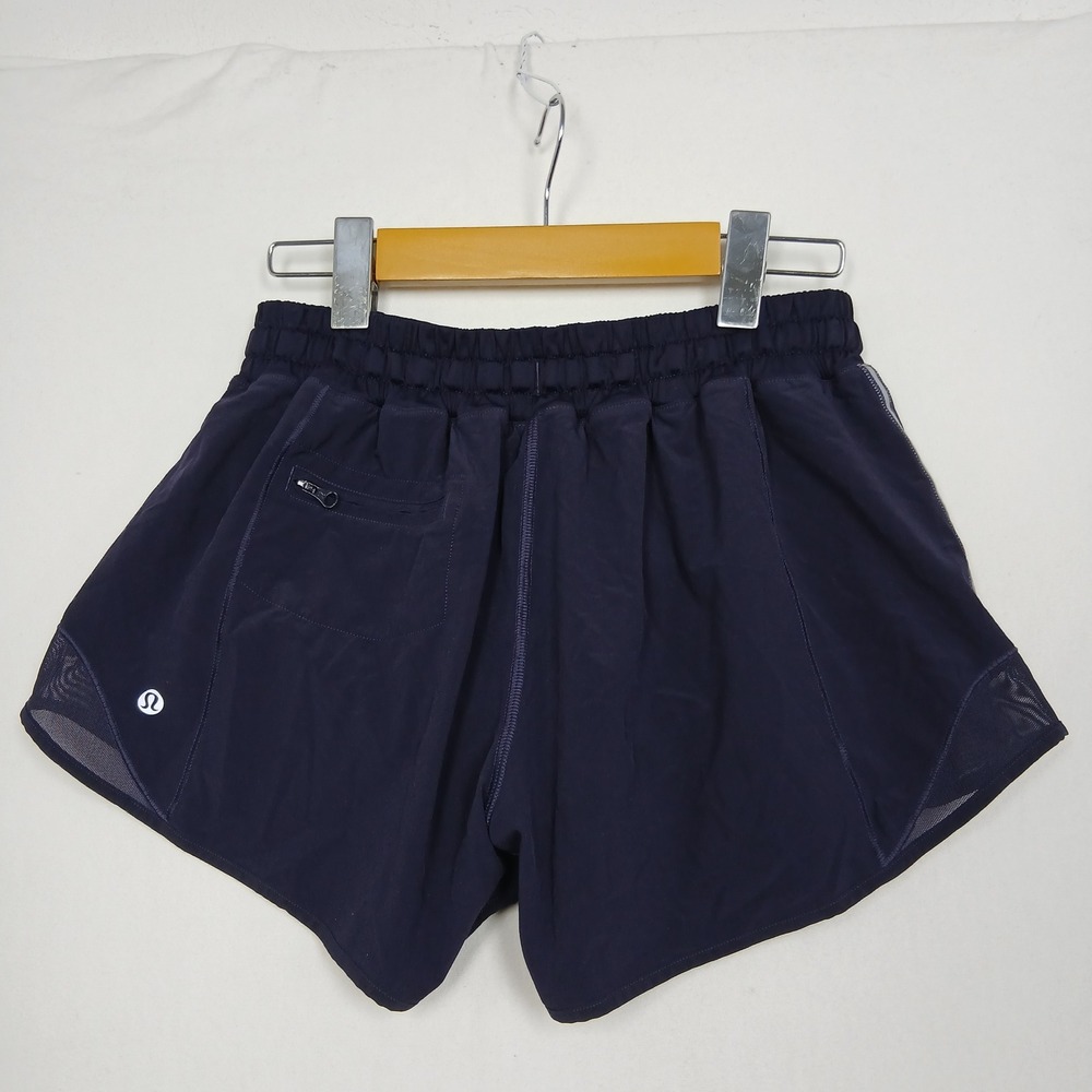 Lululemon Hotty Hot Short II 2.5 Navy Purple Running Shorts Size 6 LW7ACQT